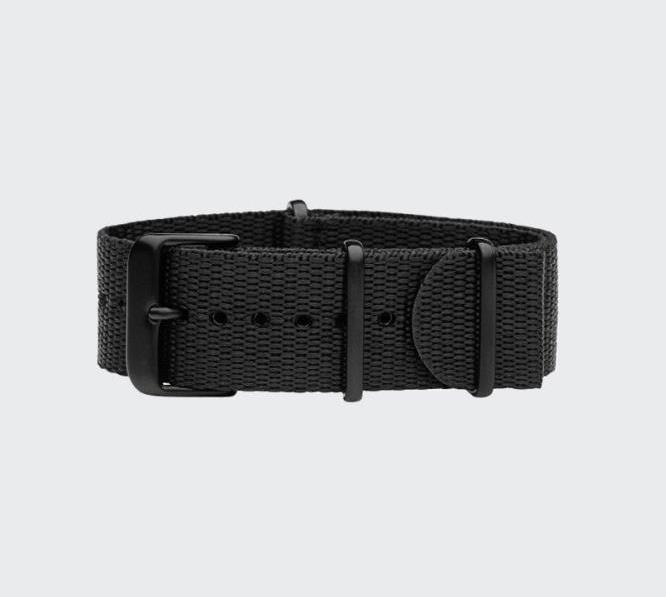 BLACK NYLON WRISTBAND - BLACK BUCKLE