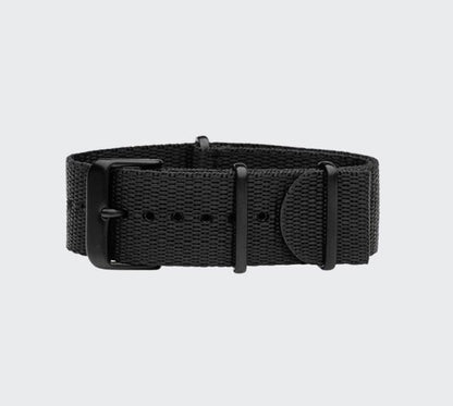 BLACK NYLON WRISTBAND - BLACK BUCKLE