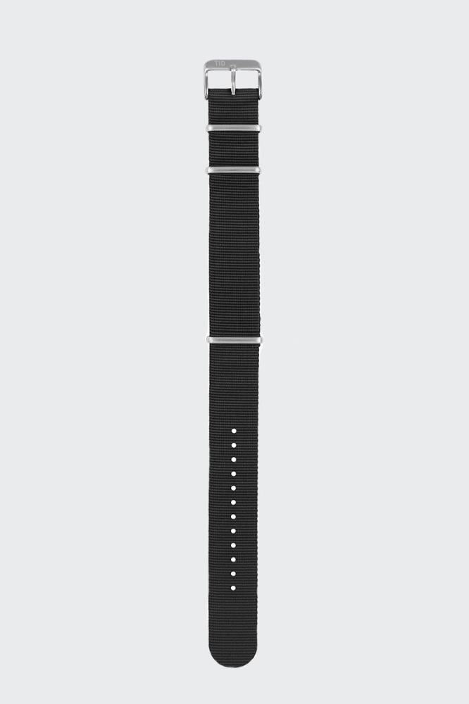 BLACK NYLON WRISTBAND - STEEL BUCKLE