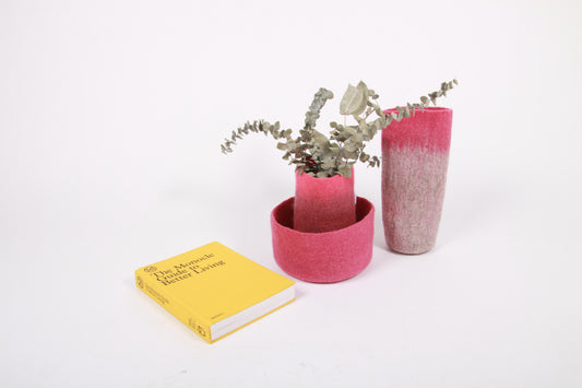 VASE COVER - BRIGHT RASPBERRY SET