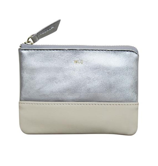 KEEPER ZIP WALLET - SILVER/CRÈME